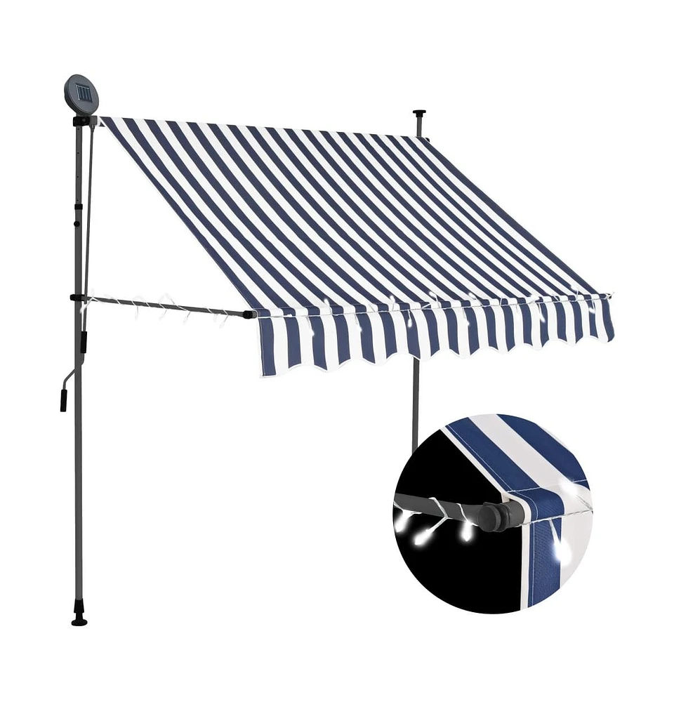 vidaXL Manual Retractable Awning with Led 78.7