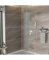 Streamdale Furniture Ceiling Shower Set - 10 Inch Square Shower Set, Dual Shower Heads, Chrome