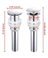 Yescom Aquaterior 2 Pack 1 5/8" Bathroom Pop up Drain Vessel Sink Drain Solid Brass Kitchen Sink Drains Tub Basin Polished Chrome