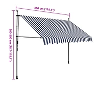 vidaXL Manual Retractable Awning with Led 118.1