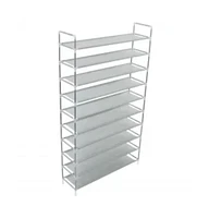 vidaXL Shoe Rack with Shelves Metal and Non-woven Fabric Silver