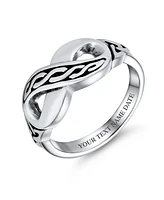 Best Friends Bff Sorority Sister Irish Celtic Love Knot Infinity Ring For Women Girlfriend Teen Oxidized .925 Sterling Silver