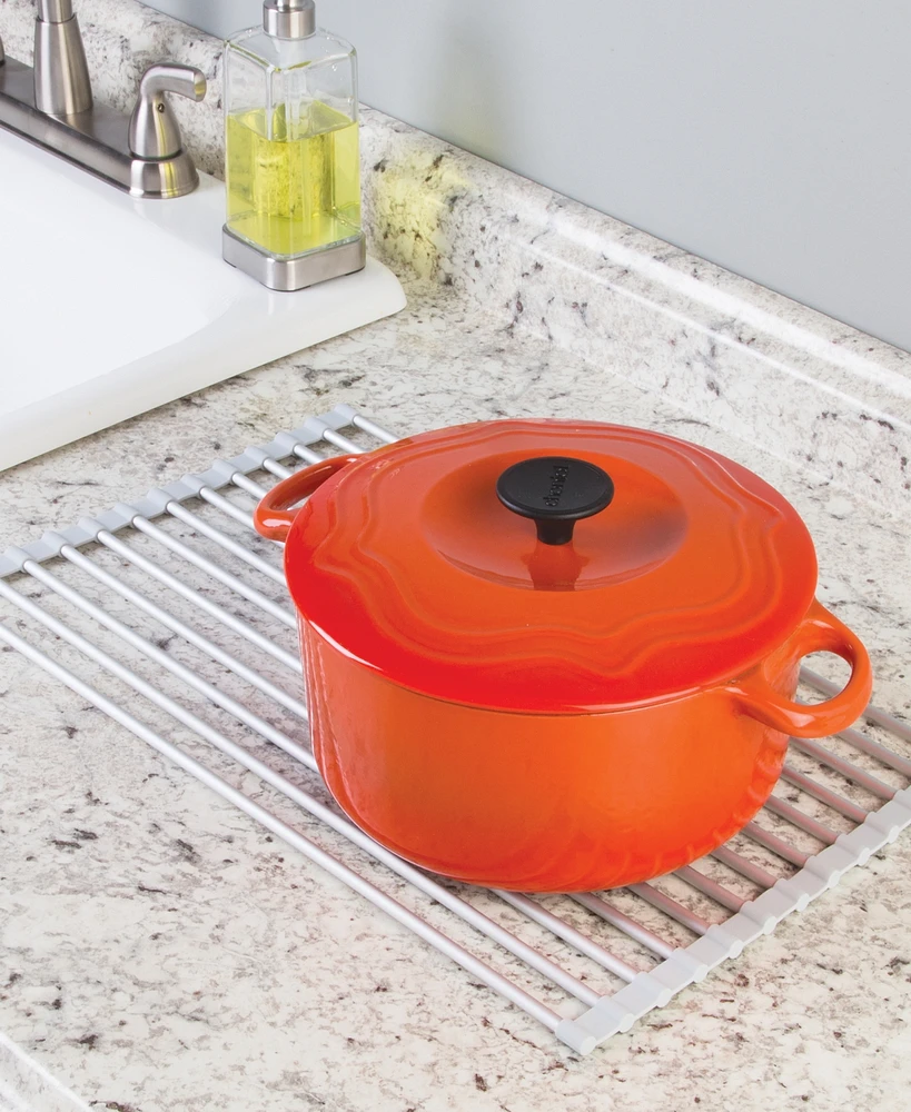 iDesign Aluminum Over-the-Sink Roll Up Drying Rack