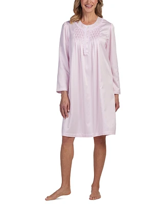 Miss Elaine Women's Embroidered Long-Sleeve Nightgown