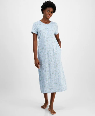 Charter Club Women's Cotton Printed Nightgown, Created for Macy's