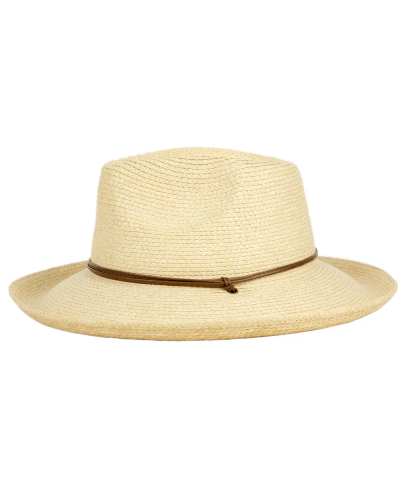 Angela & William Straw Fedora Sun Hat with Chin Cord