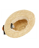 Angela & William Wheat Straw Skimmer Boater Hat