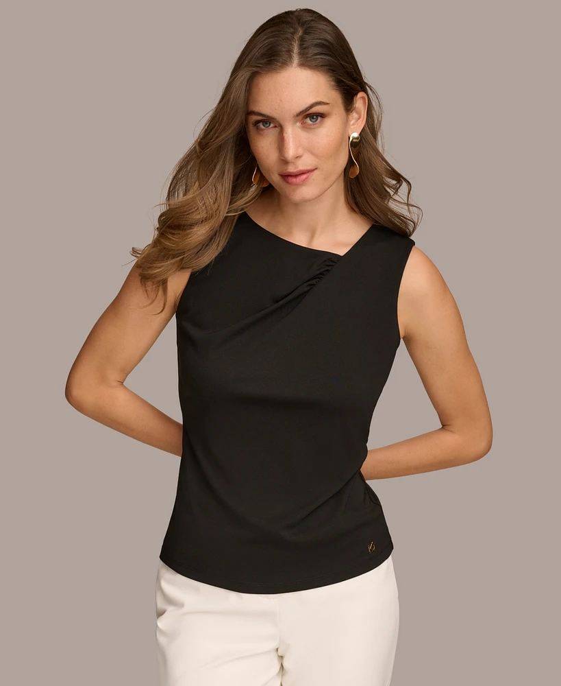 Donna Karan Women's Asymmetric-Neck Sleeveless Top