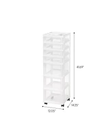 Iris Usa 7 Drawers Plastic Storage rolling Cart with drawer, White