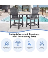 Vebreda 2 Pieces Hdpe Tall Adirondack Chair with Middle Connecting Tray
