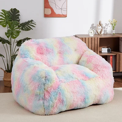 Caromio Giant Bean Bag Sofa Chair with Armrests High-Density Foam Stuffed