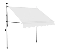 vidaXL Manual Retractable Awning with Led 59.1" Cream