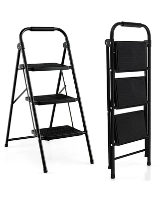 Slickblue 3-Step Ladder with Wide Anti-Slip Pedal-3-Step