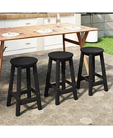 WestinTrends 24" Hdpe Outdoor Patio Round Counter Height Stool Set of 3