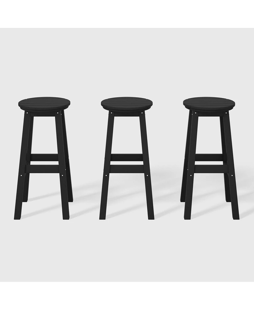 WestinTrends 29" Hdpe Outdoor Patio Round Bar Stool Set of 3