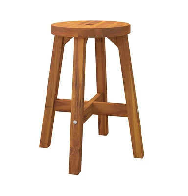 vidaXL Stool Brown 15"x15"x17.7" Round Solid Wood Acacia