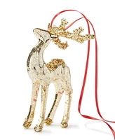 Holiday Lane Shine Bright Glitter Deer Ornament, Created for Macy's