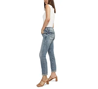 Silver Jeans Co. Women's Boyfriend Luxe Stretch Mid-Rise Slim-Leg