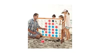 Slickblue Wooden 4 in a Row Game Toy For Adults Kids with Carrying bag