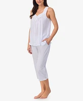 Aria Women's Sleeveless Capri Pj Set