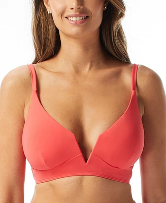 Coco Reef Women's Astra Plunge-Neckline Lace-Up Bikini Top