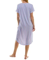 Roudelain Women's Short-Sleeve V-Neck Sleep Dress