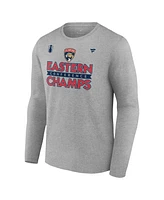 Fanatics Men's Steel Florida Panthers 2024 Eastern Conference Champions Locker Room Long Sleeve T-Shirt