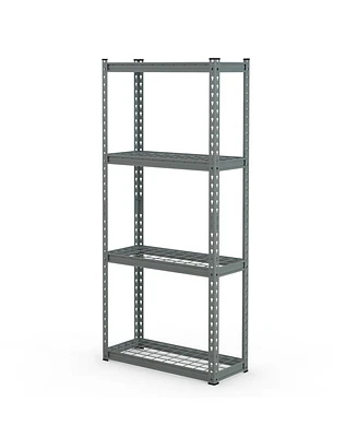 Slickblue 4-Tier Metal Shelving Unit with Anti-slip Foot Pad and Anti-tipping Device