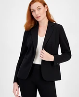 Anne Klein Single-Button Notched-Lapel Blazer