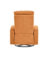 Streamdale Furniture Swivel Rocking Recliner with Usb & Cup Holder, Light Orange