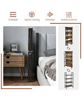 Sugift Foldable Rolling Cart with Storage Shelves for Kitchen
