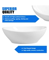 Sugift Oval Bathroom Basin Ceramic Vessel Sink