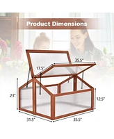 Sugift Double Box Garden Wooden Greenhouse