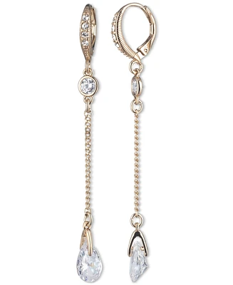 Givenchy Gold-Tone Pave & Pear-Shape Crystal Linear Drop Earrings