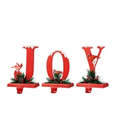 Glitzhome Christmas Metal Joy Stocking Holders, Set of 3