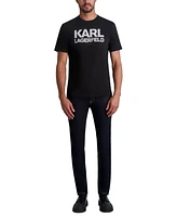 Karl Lagerfeld Paris Men's Slim-Fit Checkered Logo Graphic T-Shirt