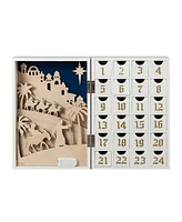 Glitzhome 17 L Lighted Wooden Christmas Nativity Advent Calendar Decor