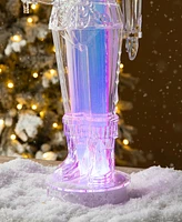 Glitzhome 18 H Acrylic Light Emitting Diode Color Changing Lighted Tabletop Nutcracker Figurine