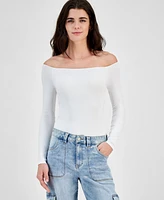 Just Polly Juniors' Off-The-Shoulder Long-Sleeve Bodysuit