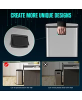 13 Gallon Stainless Steel Kitchen Trash Can With Foot Pedal Operated Soft Close Feature