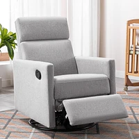 Streamdale Furniture Modern Upholstered Rocker Nursery Chair Plush Seating Glider Swivel Recliner Chair