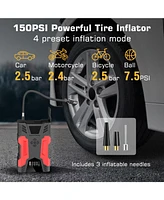 Alpha Digital Car Jump Start & 150PSI Tire Inflator: 3000A Peak- 7L Gas/5L Diesel