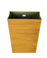 3-Pack Stackable Wood Grain Planters for Long-Rooted Plants (28" Tall)