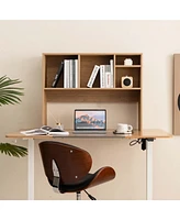 Computer Desktop Bookcase Countertop Storage Bookshelf Organizer with 4 Cubbies