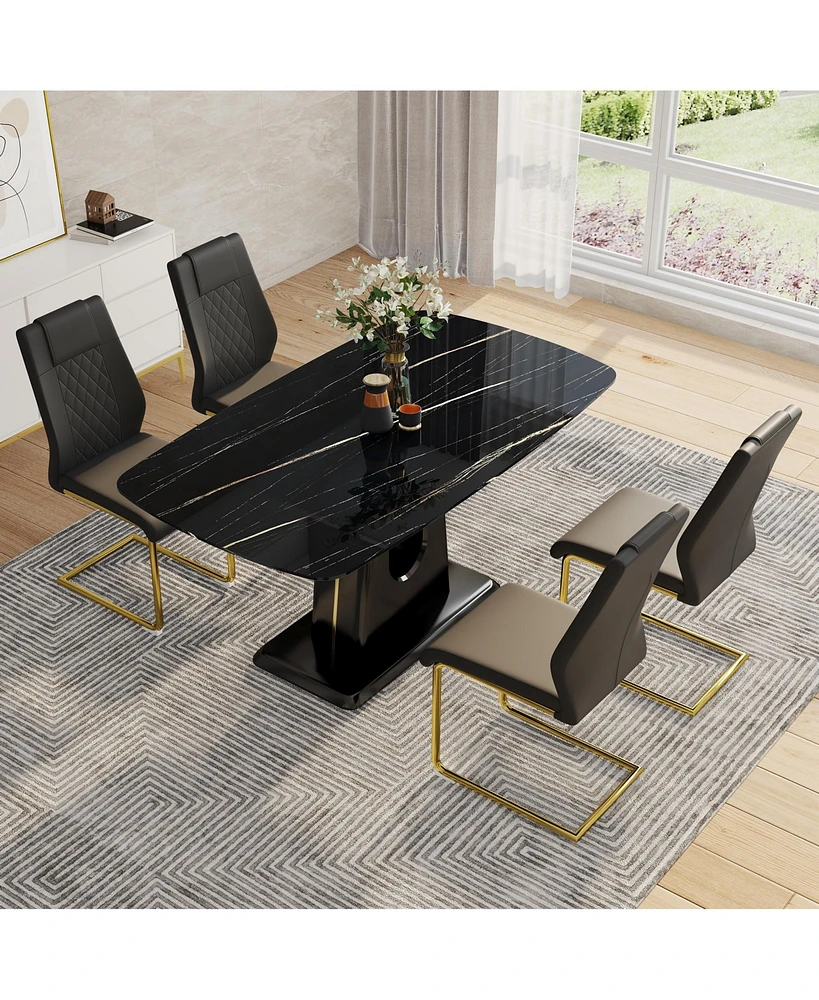 Streamdale Furniture Ultra Modern Dining Table Glamour and Functionality for Every Gathering