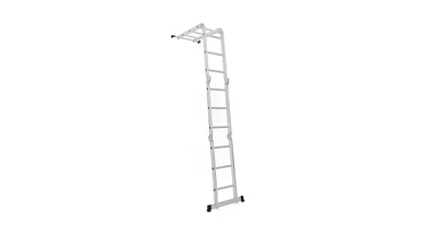 Slickblue 12.5FT EN131 Multi Purpose Step Aluminum Folding Scaffold Ladder