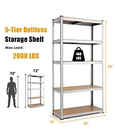 Slickblue 35.5 x 71 Inch Adjustable 5-Layer 2000 lbs Capacity Tool Shelf