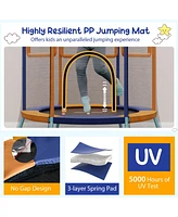 Slickblue Mini Trampoline for Kids with Safety Enclosure Net and Foam Handles