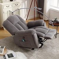 Elderly Recliner Chair with Heat, Massage, Usb (Grey)