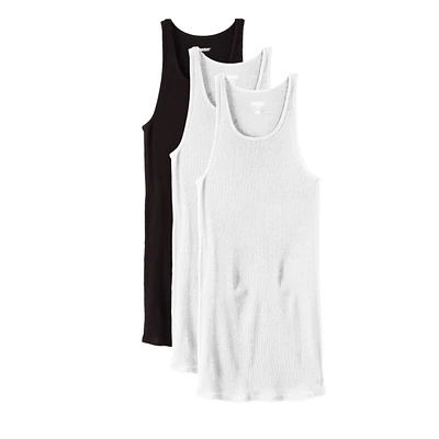 KingSize Big & Tall Ribbed Cotton Tank Undershirt 3-Pack